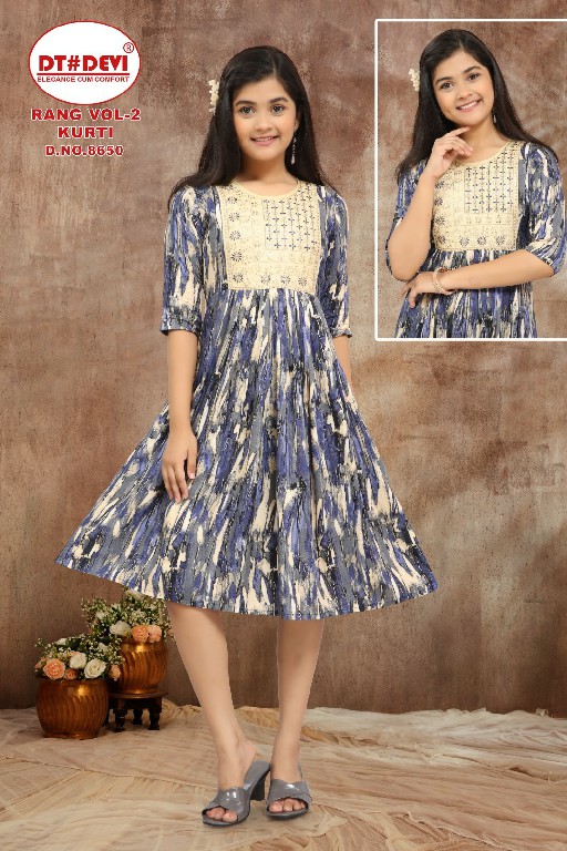 DT Devi Rang Vol-2 Kurtis D.no 8650 Wholesale Kids Kurtis Combo