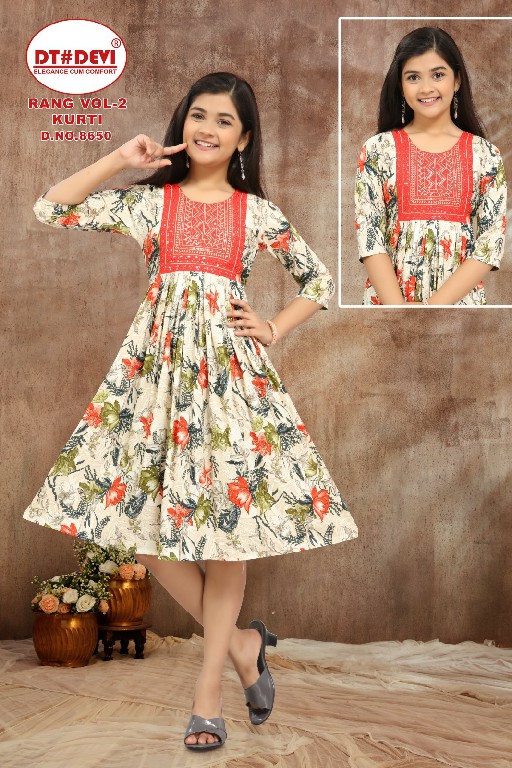 DT Devi Rang Vol-2 Kurtis D.no 8650 Wholesale Kids Kurtis Combo