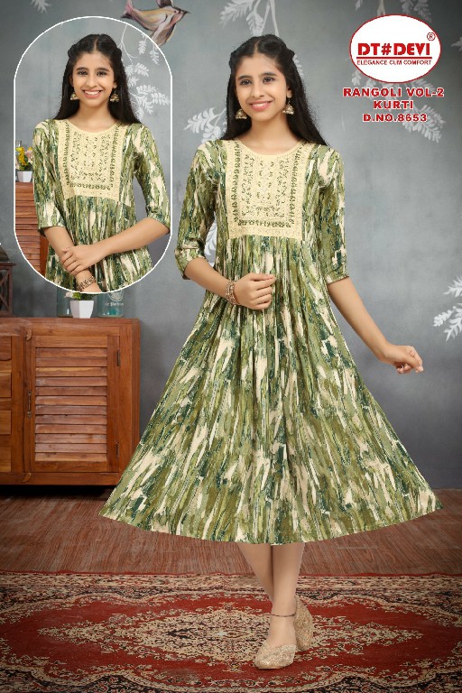 DT Devi Rangoli Vol-2 Kurtis D.no 8653 Wholesale Kids Kurtis Combo