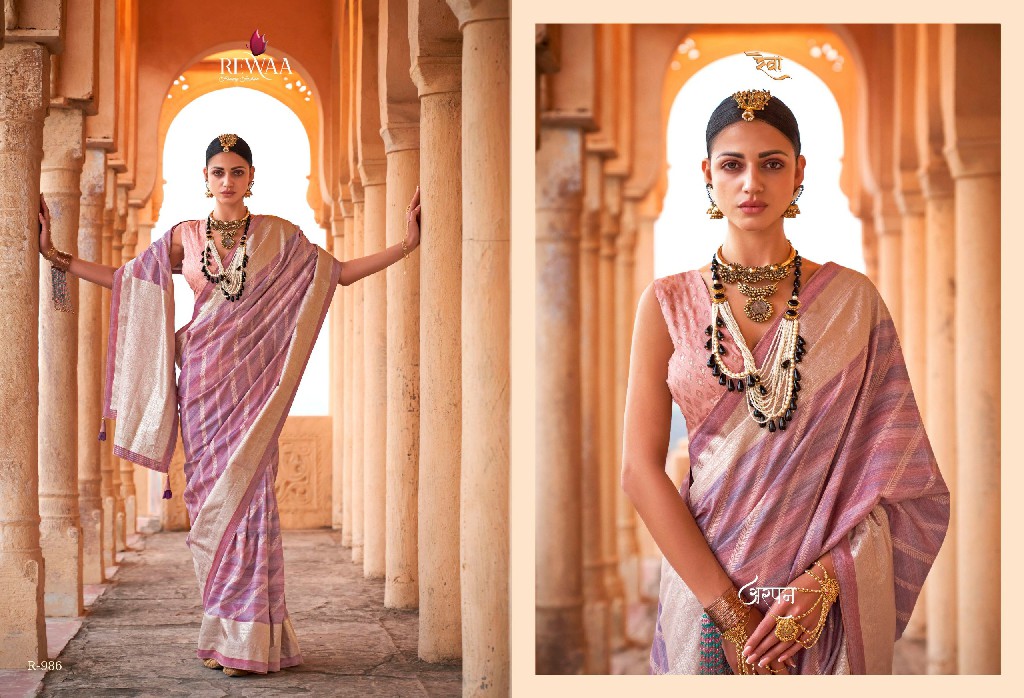 Rewaa Aanandam Wholesale Poly Viscose Silk With Extra Hub Print Function Wear Sarees