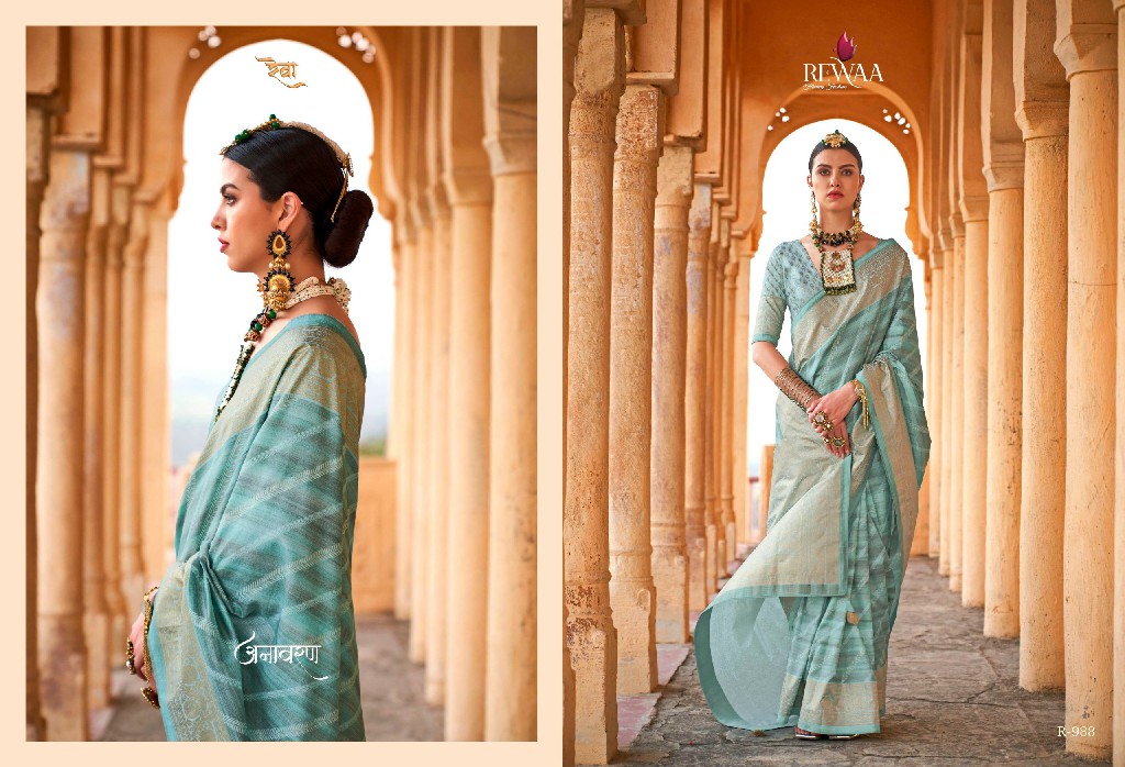 Rewaa Aanandam Wholesale Poly Viscose Silk With Extra Hub Print Function Wear Sarees