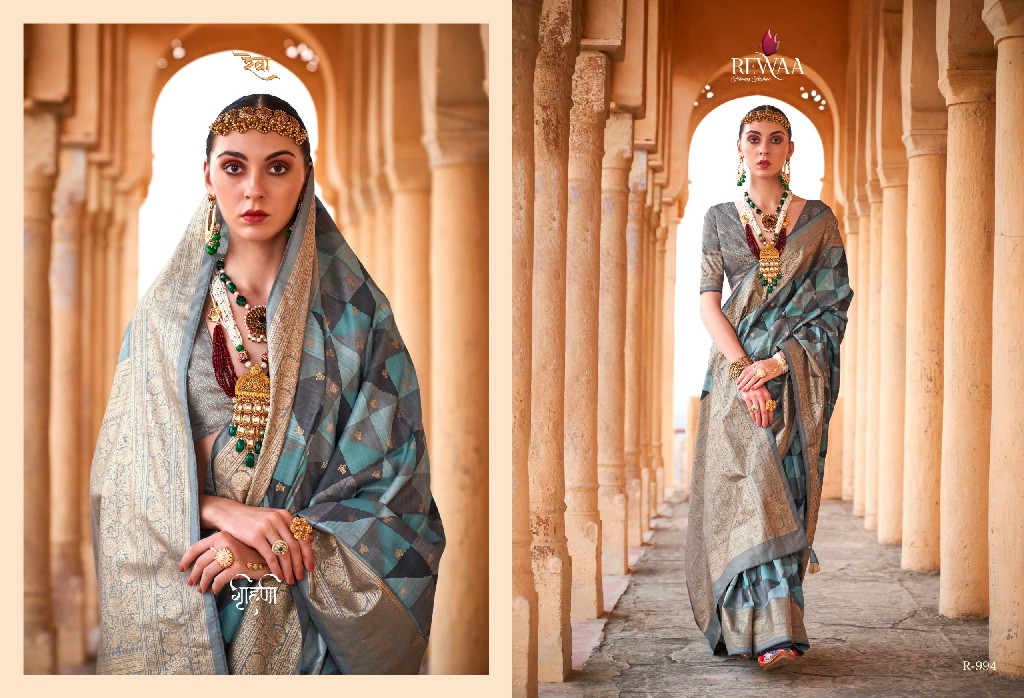 Rewaa Aanandam Wholesale Poly Viscose Silk With Extra Hub Print Function Wear Sarees