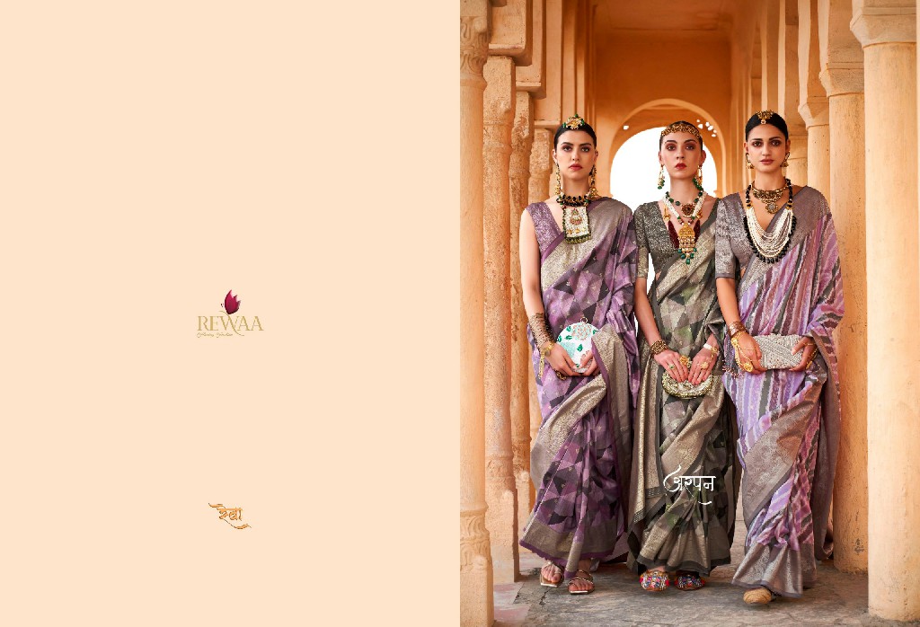 Rewaa Aanandam Wholesale Poly Viscose Silk With Extra Hub Print Function Wear Sarees
