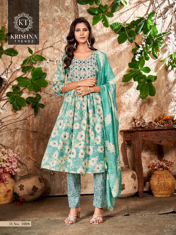 Krishna Deepika Vol-2 Wholesale Capsule Print Naira Cut Tops With Pant And Dupatta