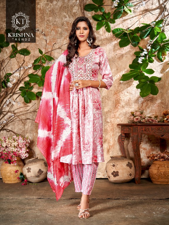 Krishna Deepika Vol-2 Wholesale Capsule Print Naira Cut Tops With Pant And Dupatta