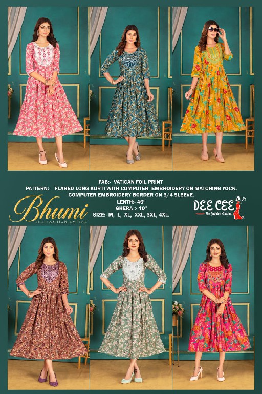 Dee Cee Bhumi Wholesale Straight Long Kurtis Collection