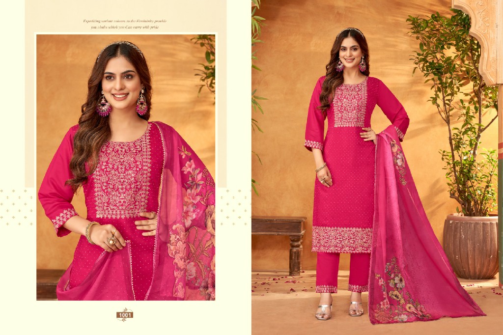 Khushi Vedaa Wholesale Roman Silk Kurtis With Pant And Dupatta