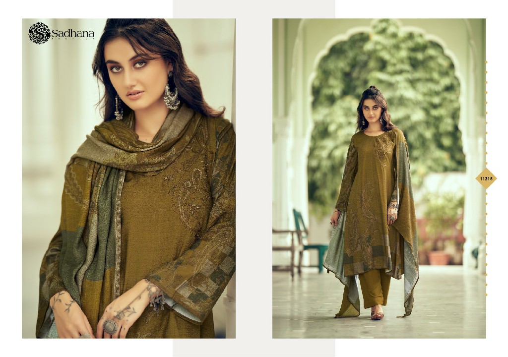 Sadhana Azara Wholesale Viscose Pashmina With Fancy Work Winter Suits