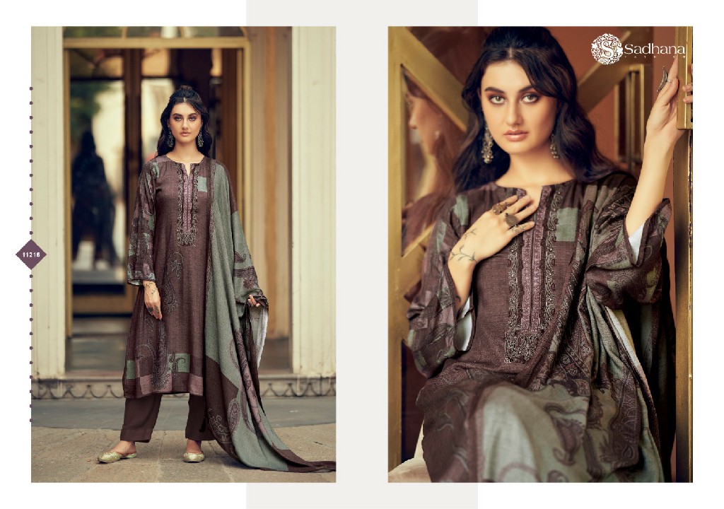 Sadhana Azara Wholesale Viscose Pashmina With Fancy Work Winter Suits