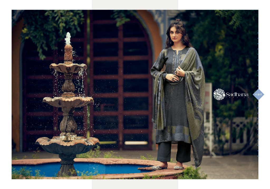 Sadhana Azara Wholesale Viscose Pashmina With Fancy Work Winter Suits