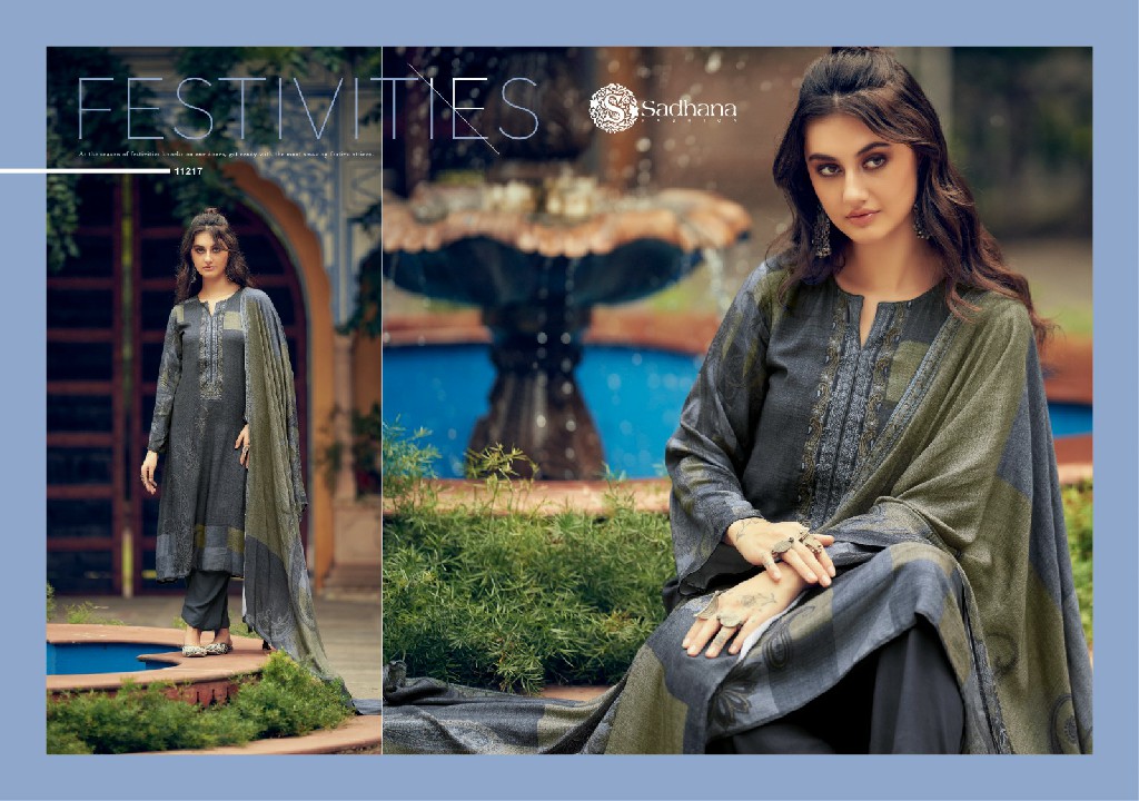 Sadhana Azara Wholesale Viscose Pashmina With Fancy Work Winter Suits