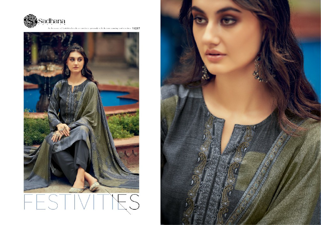 Sadhana Azara Wholesale Viscose Pashmina With Fancy Work Winter Suits