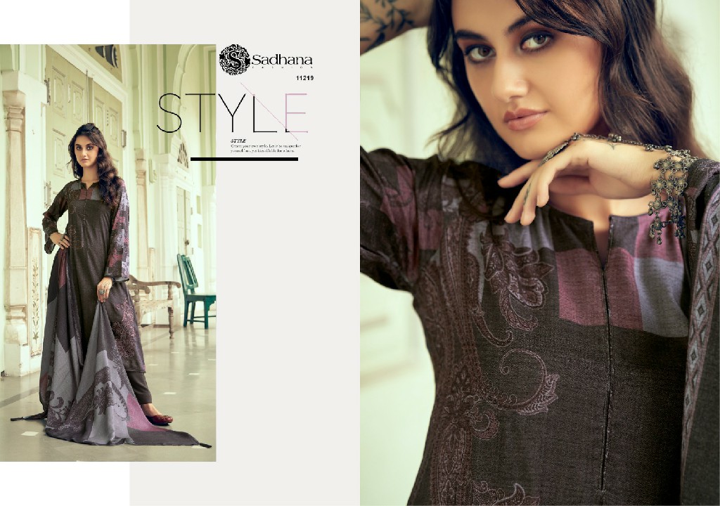 Sadhana Azara Wholesale Viscose Pashmina With Fancy Work Winter Suits