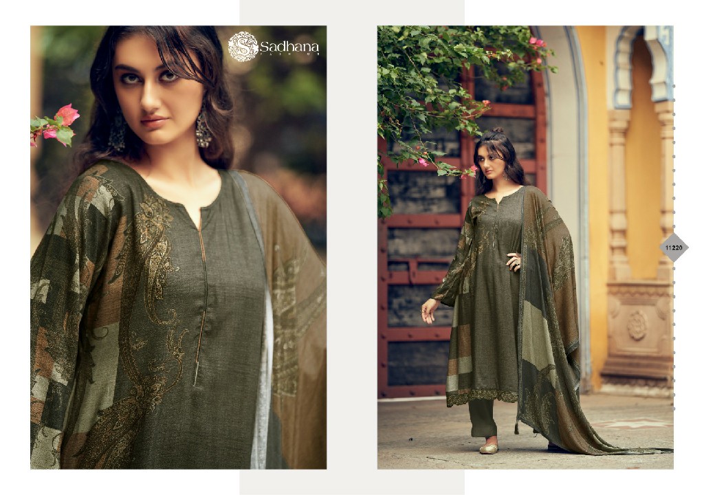 Sadhana Azara Wholesale Viscose Pashmina With Fancy Work Winter Suits