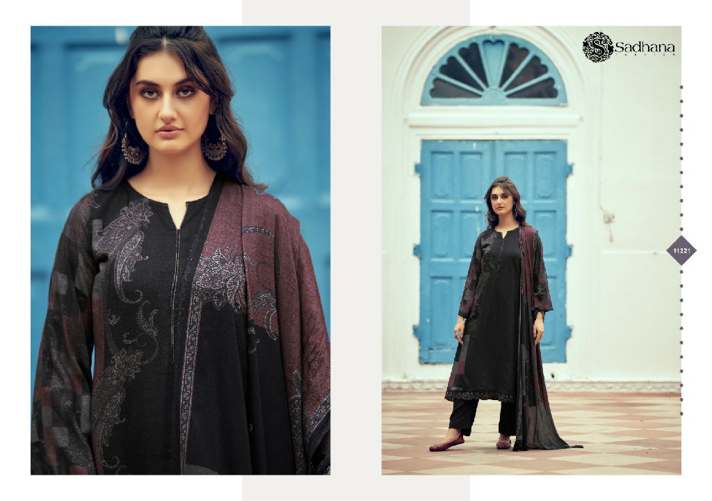 Sadhana Azara Wholesale Viscose Pashmina With Fancy Work Winter Suits