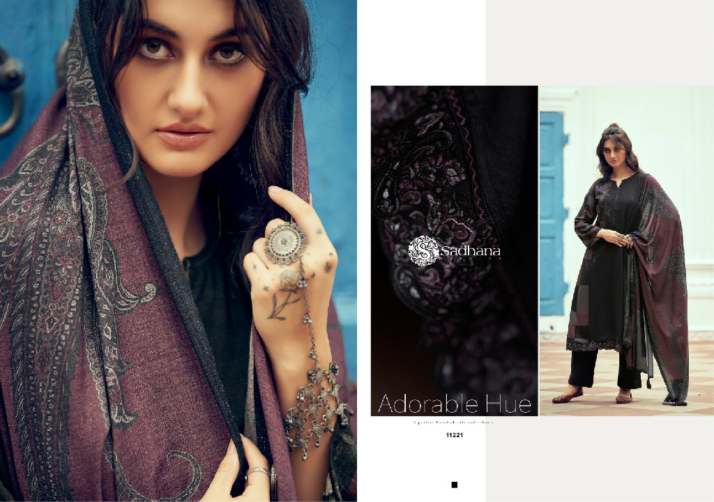 Sadhana Azara Wholesale Viscose Pashmina With Fancy Work Winter Suits