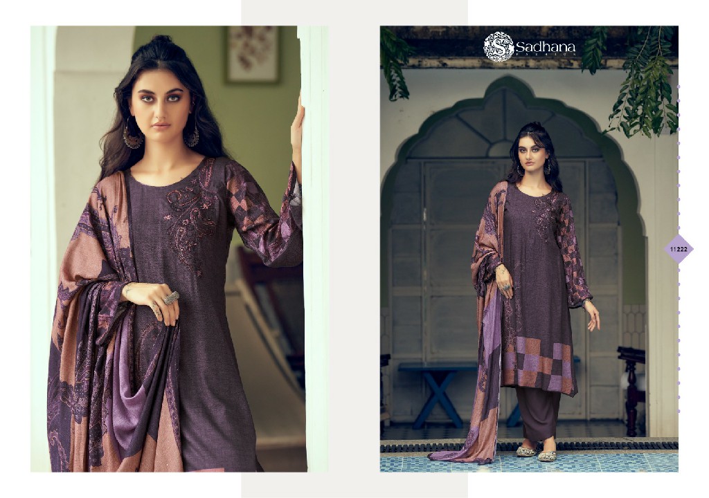 Sadhana Azara Wholesale Viscose Pashmina With Fancy Work Winter Suits