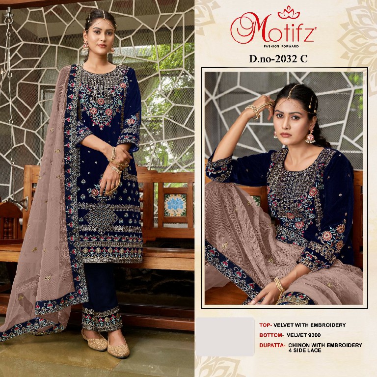 Motifz D.no 2032 Wholesale Velvet 9000 Pakistani Concept Salwar Suits