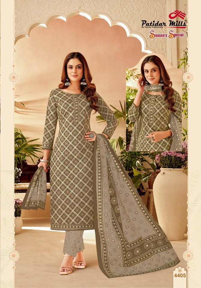 Patidar Seasons Special Vol-44 Wholesale Pure Cotton Printed Dress Material