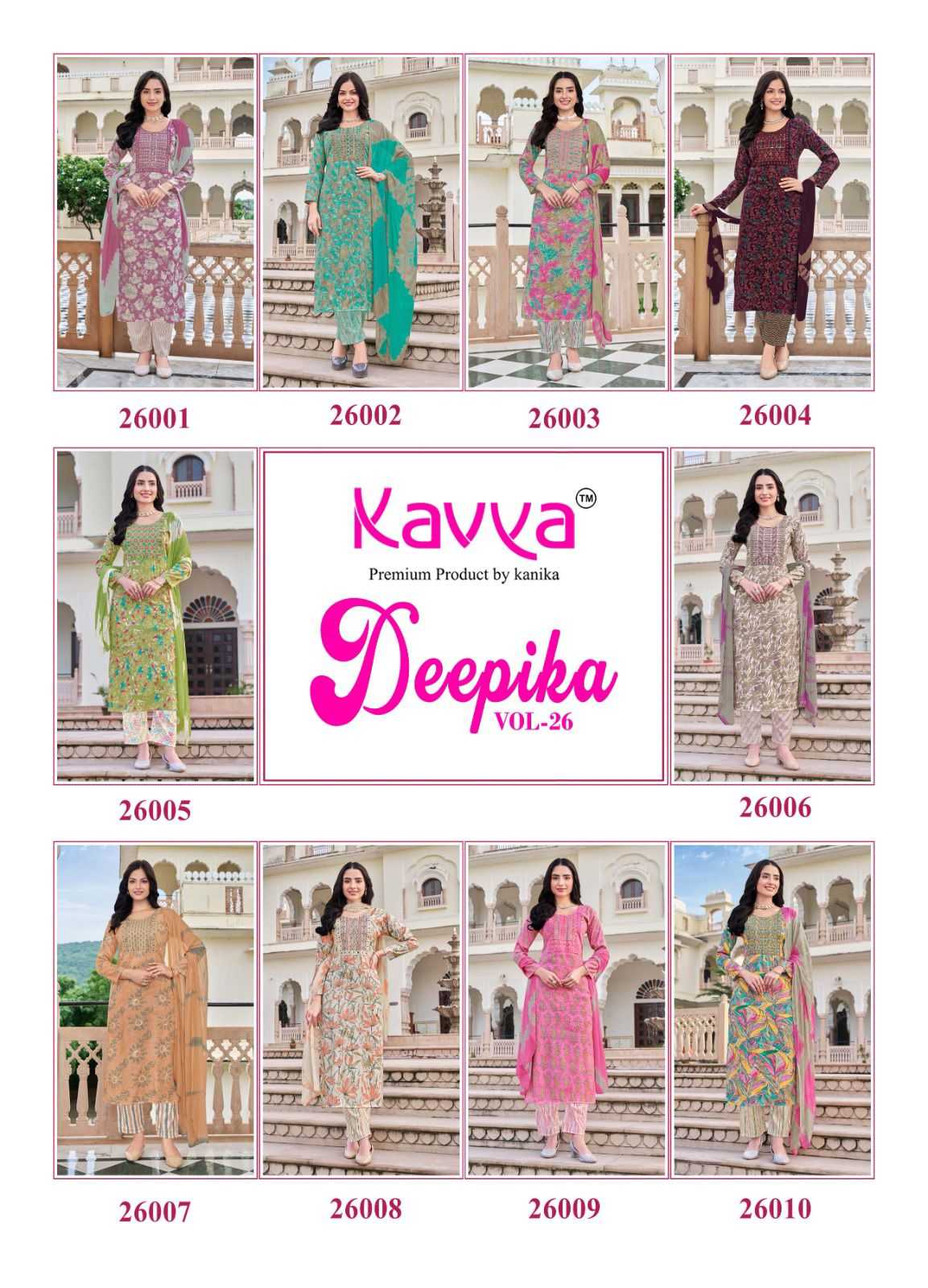 KAVYA DEEPIKA VOL 26 READYMADE BEAUTIFUL STRAIGHT KURTI PANT DUPATTA