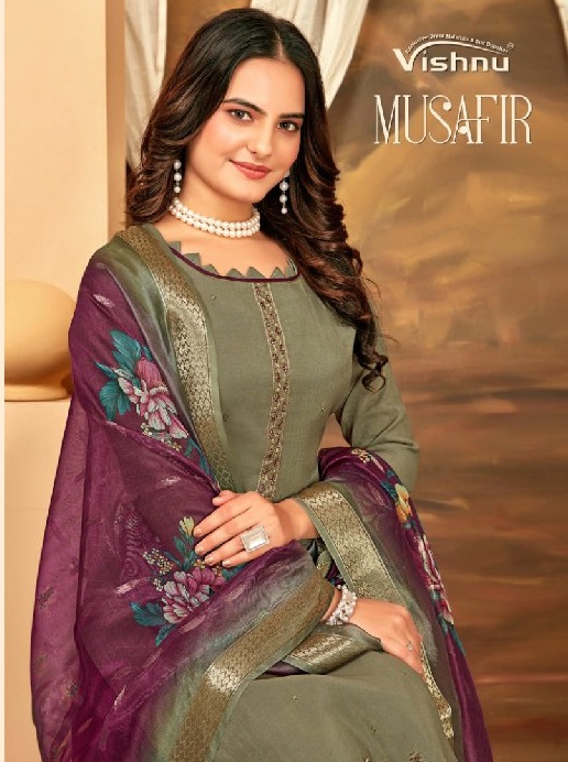 vishnu musafir roman shimmer unique colours dress material