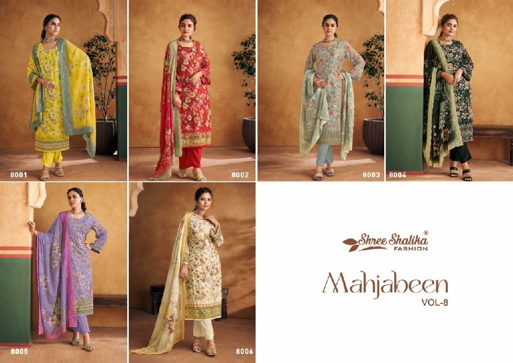 shree shalika mahjabeen vol 8 cotton lawn printed 3pcs suits