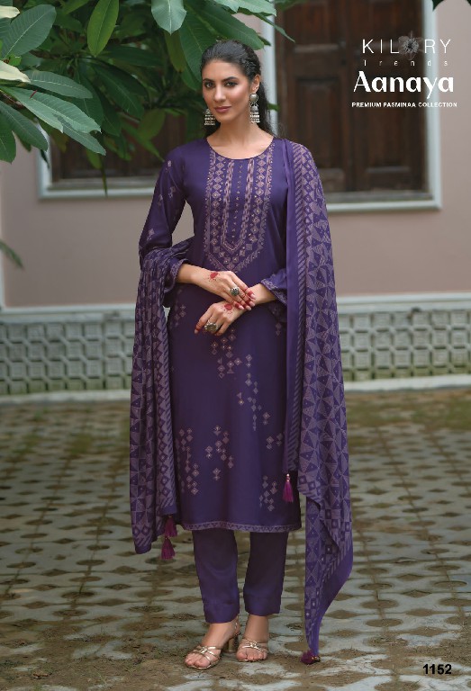 kilory trends aanaya viscose pashmina designer unstitch winter kurti pant dupatta