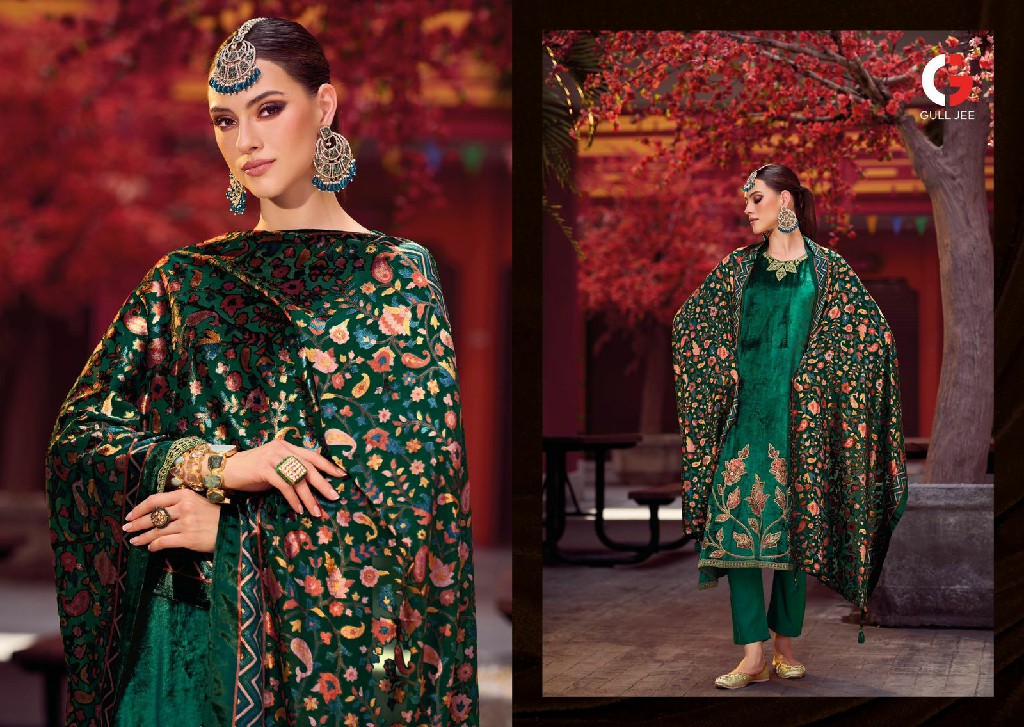 Gull Jee Mughal Garden Wholesale Viscose Velvet With Patch Work Embroidery Winter Suits