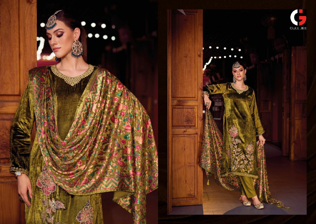 Gull Jee Mughal Garden Wholesale Viscose Velvet With Patch Work Embroidery Winter Suits