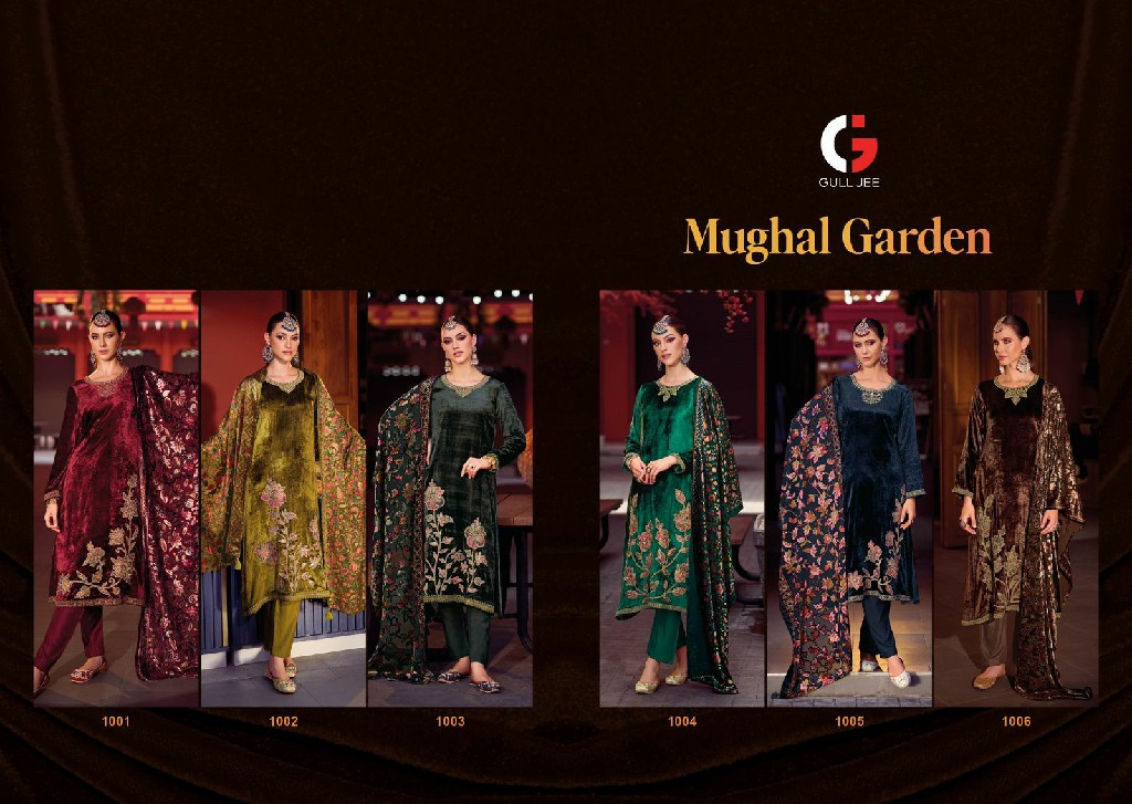 Gull Jee Mughal Garden Wholesale Viscose Velvet With Patch Work Embroidery Winter Suits