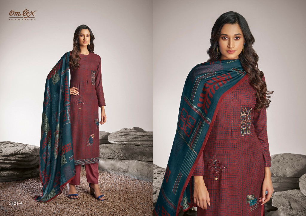 Omtex Ekaa Wholesale Pure Pashmina With Embroidery Winter Suits