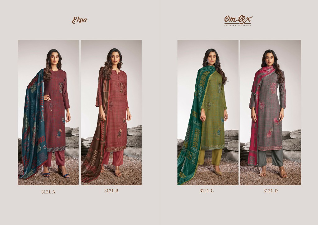 Omtex Ekaa Wholesale Pure Pashmina With Embroidery Winter Suits