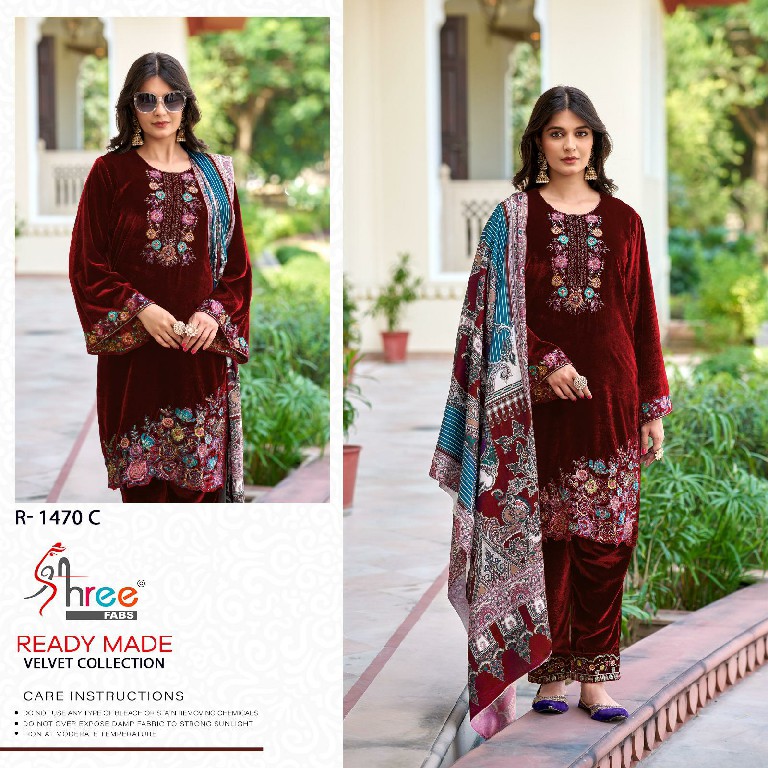 Shree Fabs R-1470 Wholesale 11000 Velvet Indian Pakistani Salwar Suits