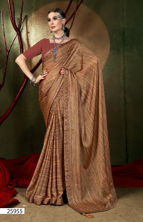 VALLABHI PRINTS PRESENTS DAISY VOL 7 PARTY WEAR BRASSO SWAROSAKI WORK SAREE