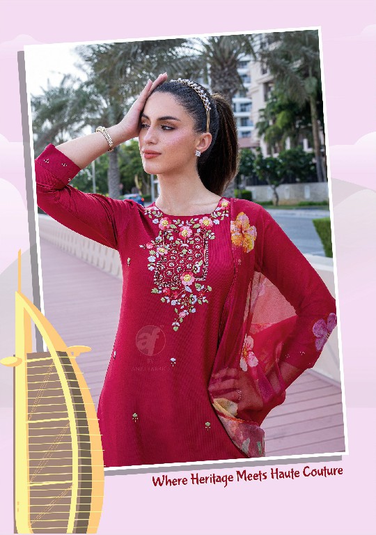 Anju Gazal Vol-5 Wholesale Viscose By Nylon Kurti Pant With Dupatta Catalog
