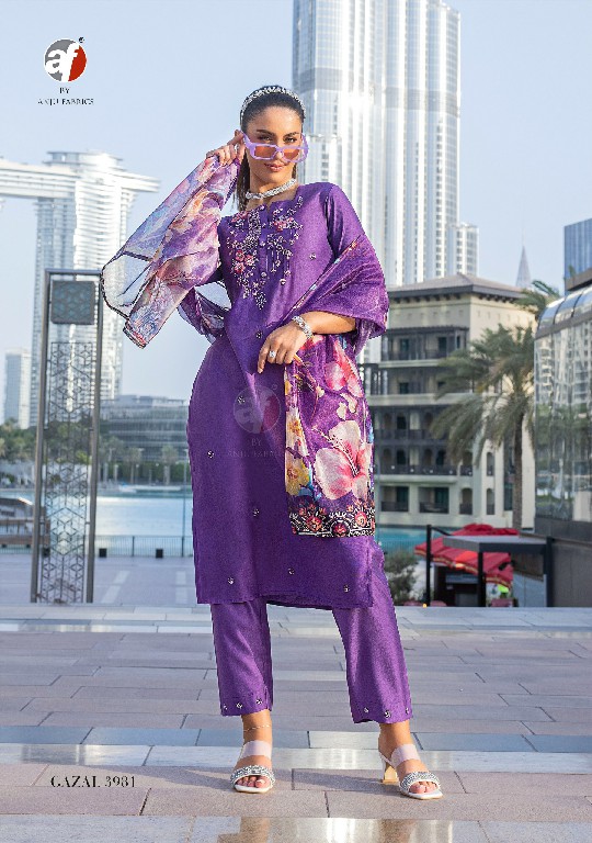 Anju Gazal Vol-5 Wholesale Viscose By Nylon Kurti Pant With Dupatta Catalog