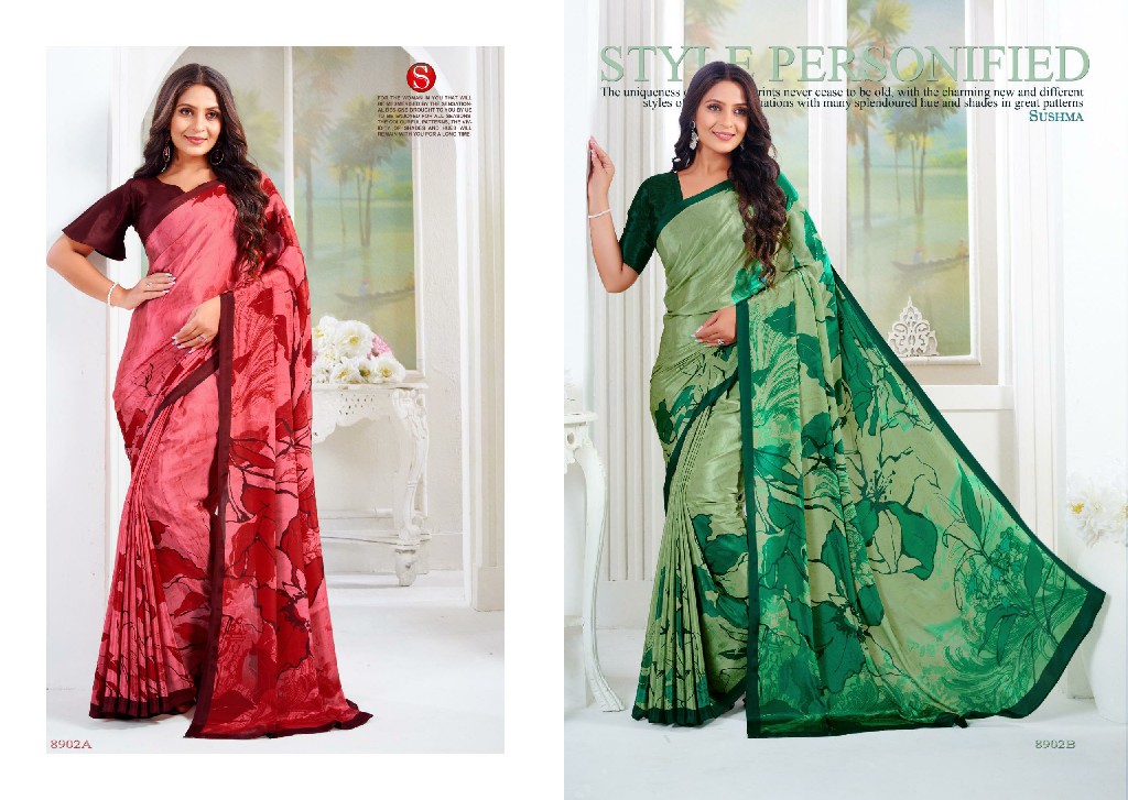 Sushma Artful Wholesale Printed Crape Style Sarees