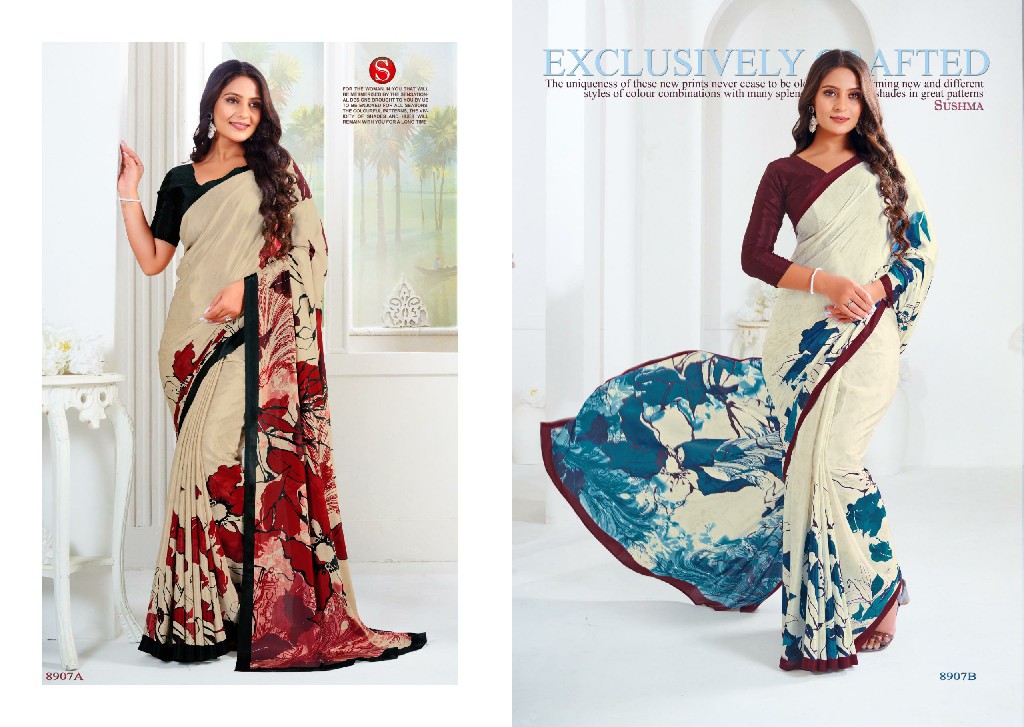 Sushma Artful Wholesale Printed Crape Style Sarees