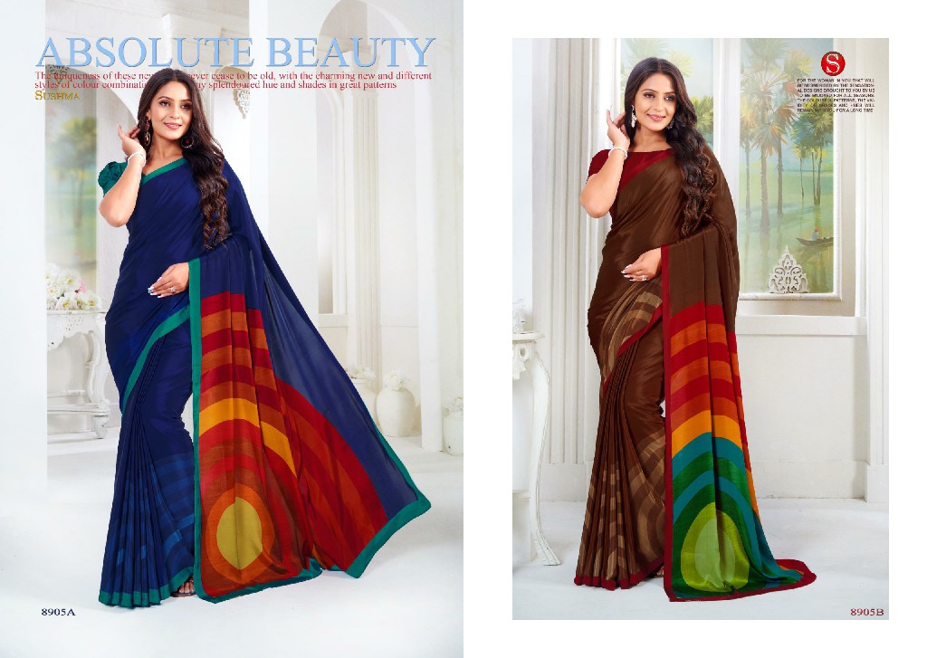 Sushma Artful Wholesale Printed Crape Style Sarees