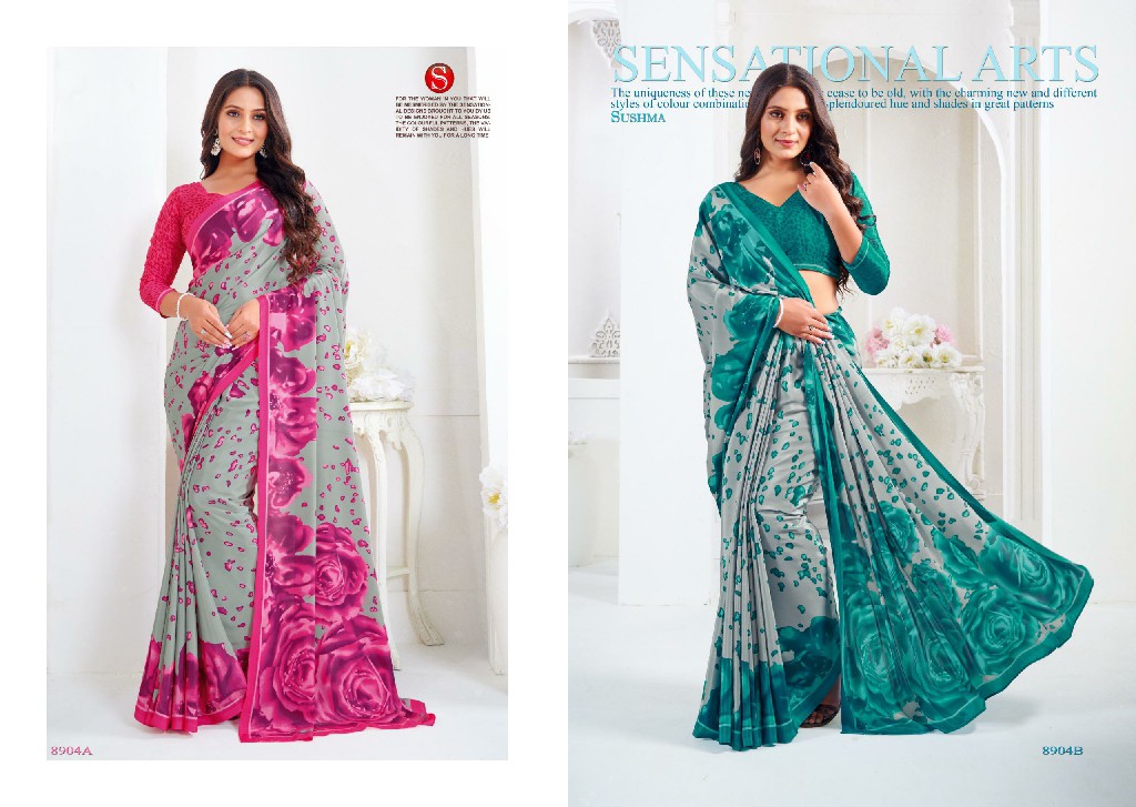 Sushma Artful Wholesale Printed Crape Style Sarees