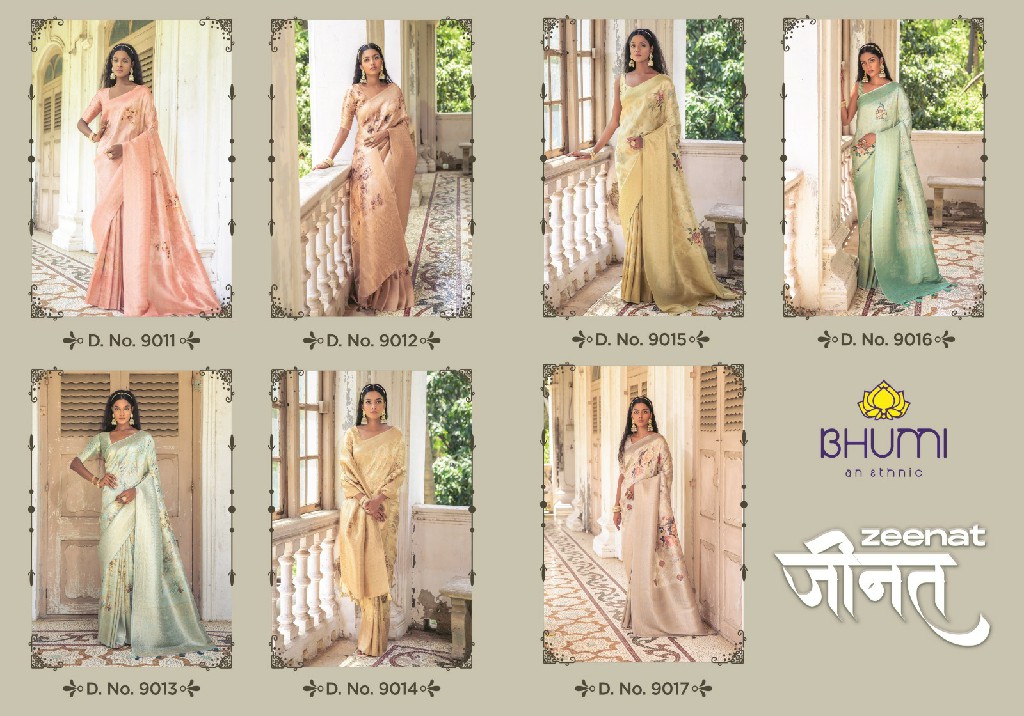 Bhumi Fashion Zeenat Vol-1 Wholesale Silk Fabrics Function Wear Sarees