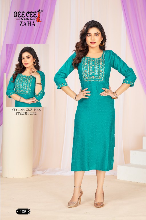 Dee Cee Zaha Wholesale Roman Silk Dobby Butti Long Kurtis