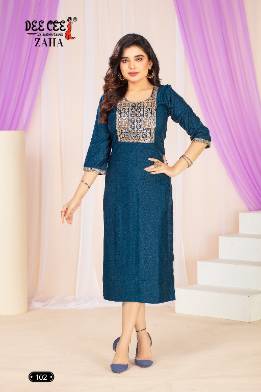 Dee Cee Zaha Wholesale Roman Silk Dobby Butti Long Kurtis