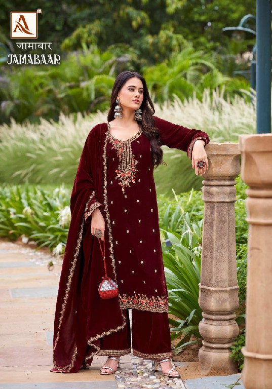 jamabaar by alok suits premium velvet winter collection pakistani suits