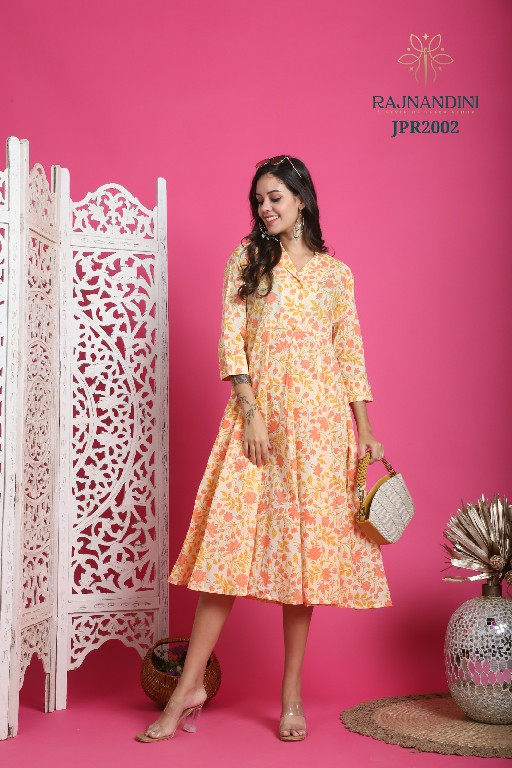 Rajnandini Sparkle Wholesale Cambric Cotton Gown Style Kurtis