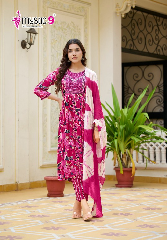 Mystic 9 Shanaya Vol-5 Wholesale Umbrella Cut Kurtis With Pant And Dupatta