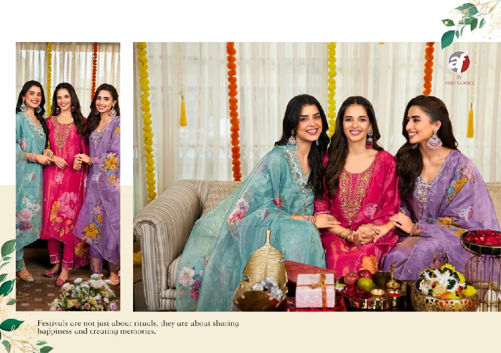 Anju Saheli Wholesale Pure Tissue Shimmer Kurtis With Pant And Dupatta