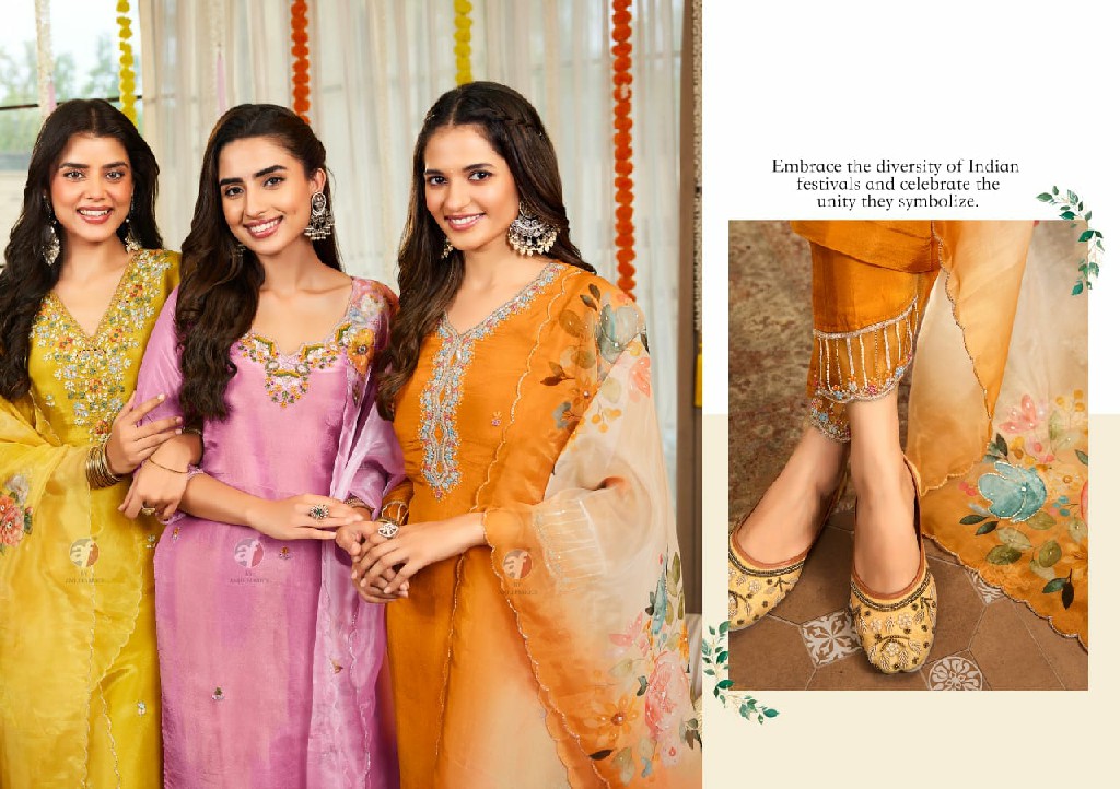 Anju Saheli Wholesale Pure Tissue Shimmer Kurtis With Pant And Dupatta