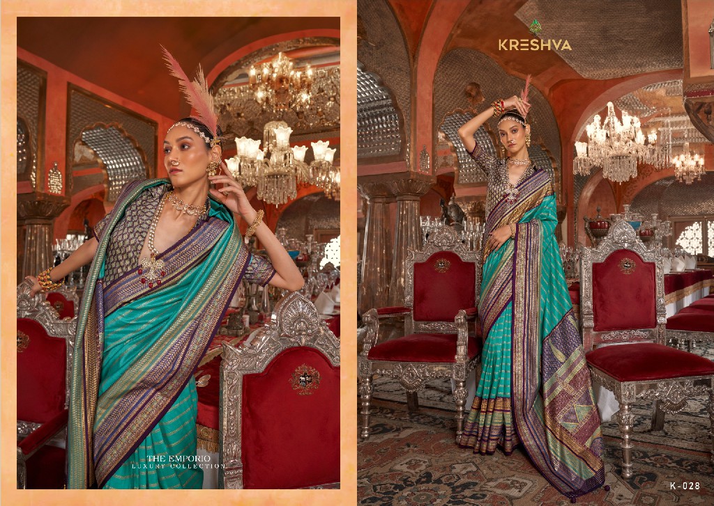 Kreshva Ayodhya Wholesale Super VB Silk With Elite Gold Finish Ethnic Sarees