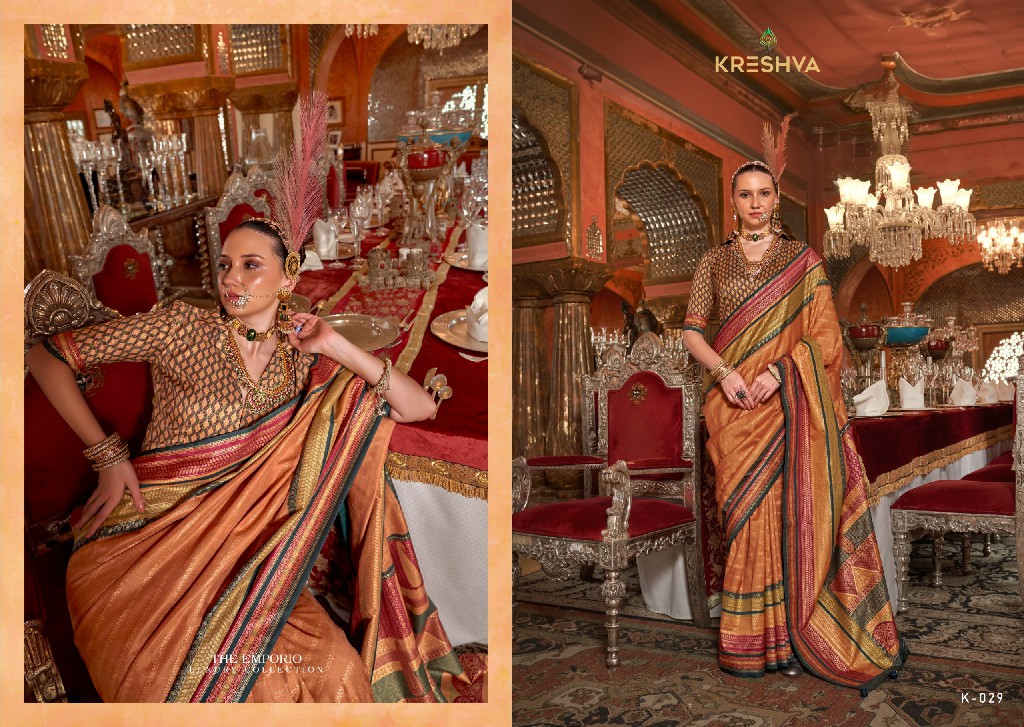 Kreshva Ayodhya Wholesale Super VB Silk With Elite Gold Finish Ethnic Sarees